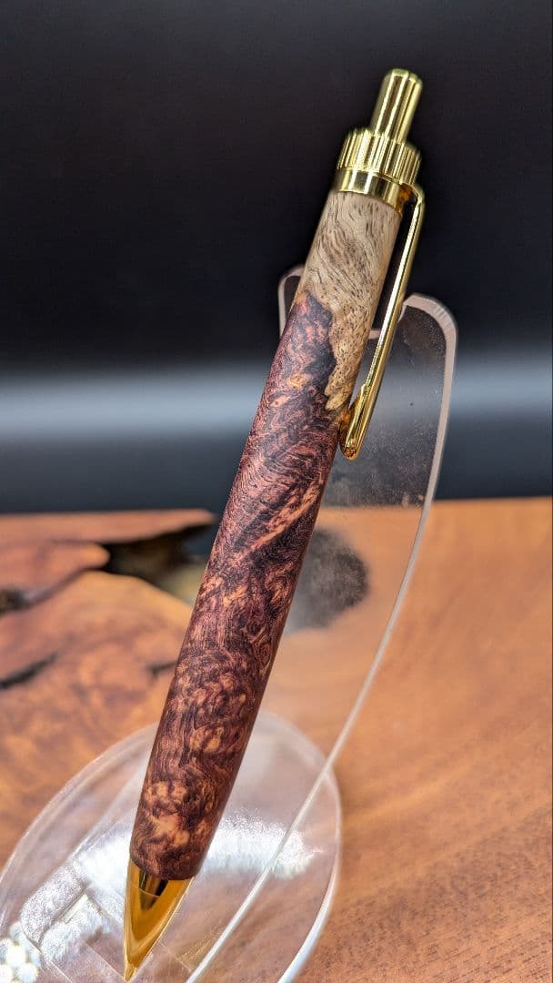 638超極上　ホンジュラスローズウッド　ツートン　木軸シャーペン　ボールペン