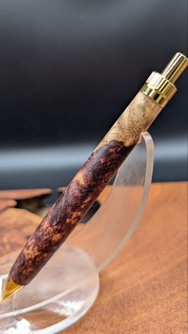 638超極上　ホンジュラスローズウッド　ツートン　木軸シャーペン　ボールペン