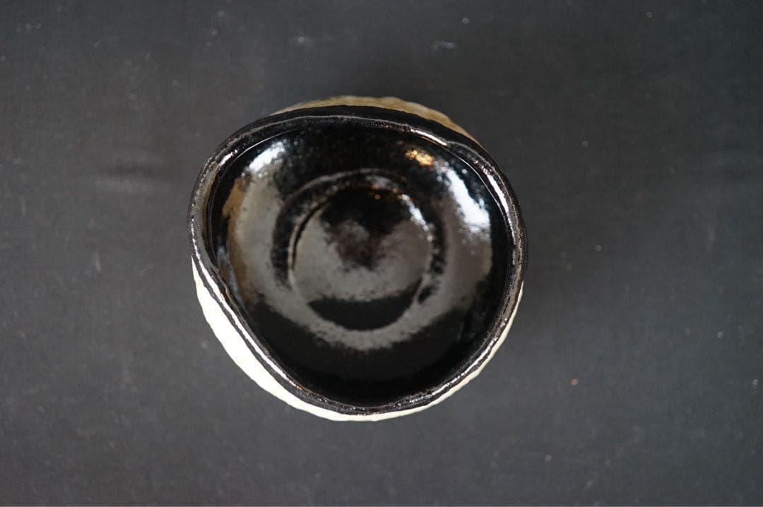 三代 佐々木昭楽 沓形 黒茶碗 共箱 蓋無し 共布 茶道具