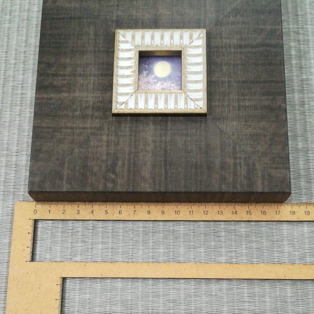 油絵　満月　桜