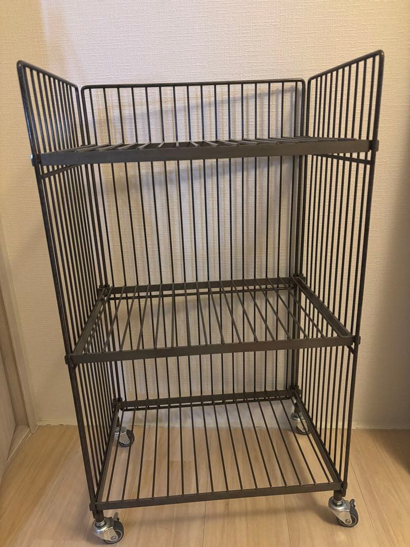 ジャーナル　スチール製 3段収納ワイヤーラック　キャスターワゴン