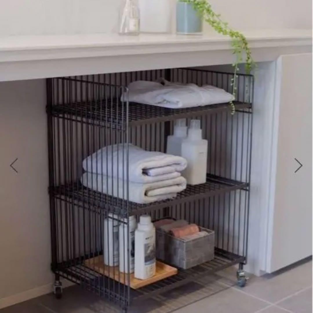 ジャーナル　スチール製 3段収納ワイヤーラック　キャスターワゴン