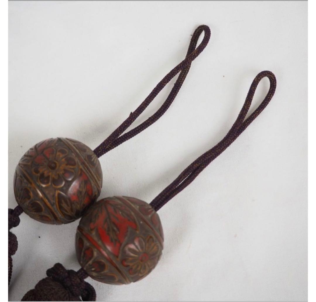 送料無料　時代物 　古い堆朱風鎮