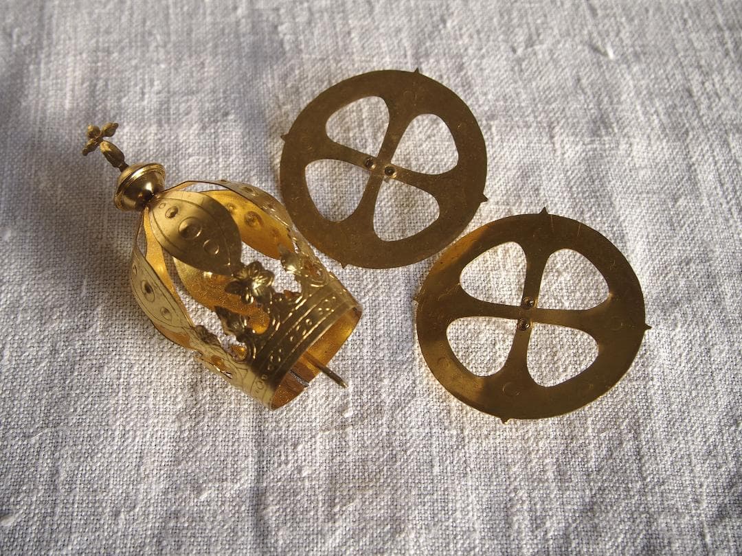 聖人像のための王冠 光輪 ３点クラウン カトリック彫像用/K376