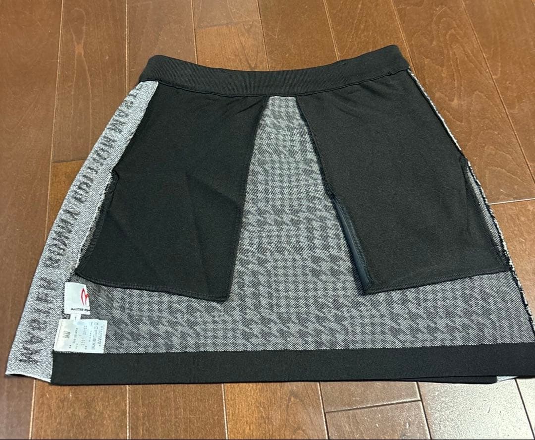 マスターバニー14G 天竺度詰めジャガード千鳥柄スカート黒×グレーサイズ1