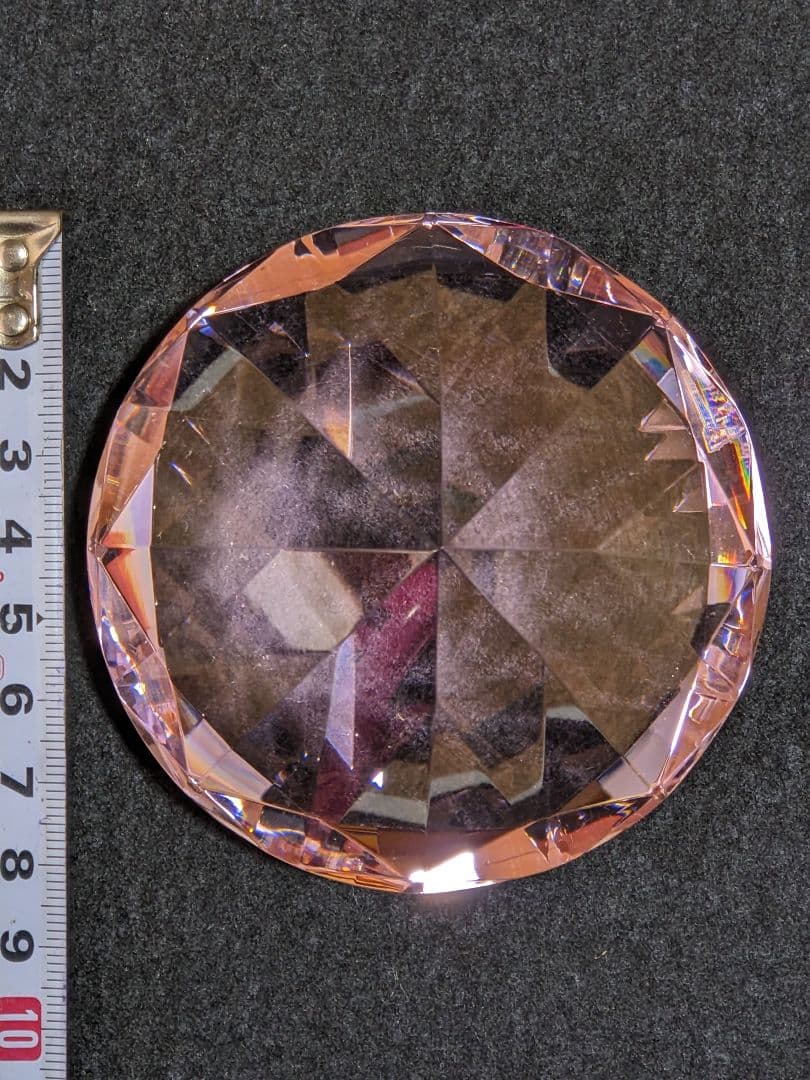 ♦ローゼンタール ドイツ製 ダイヤモンド形ピンク色 ガラスペーパーウェイト