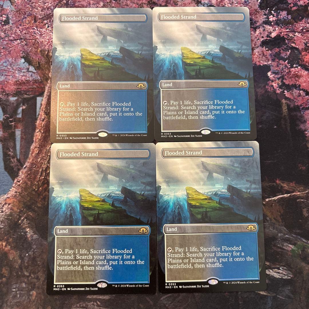 MTG 溢れかえる岸辺 Flooded Strand NM x4 ボーダーレス