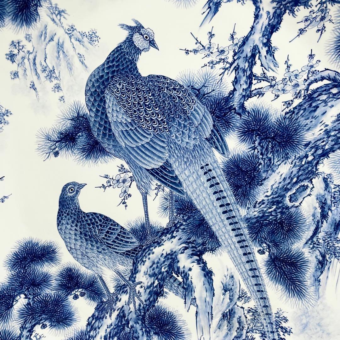 神右衛門 有田焼 三尺 大皿 飾皿 伝統工芸品 台座付き