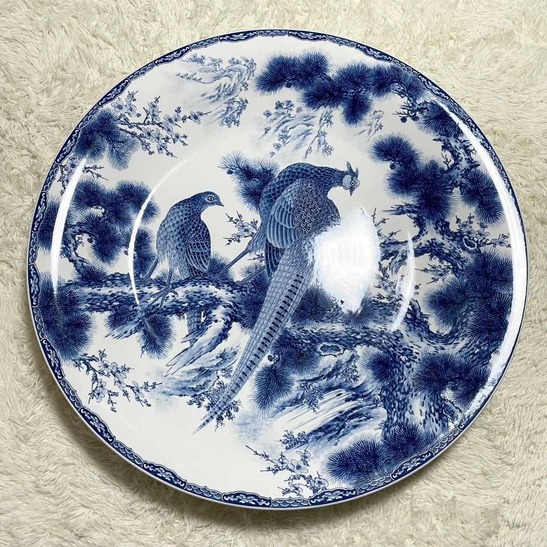 神右衛門 有田焼 三尺 大皿 飾皿 伝統工芸品 台座付き