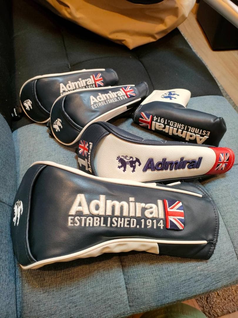 【Admiralセット美品】キャディバッグ・ヘッドカバー・ポーチ・マーカー