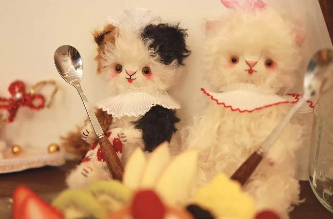 ベロ出しの三毛ちゃん 三毛猫 ねこ ぬいぐるみ 海外作家様 OOAK テディベア