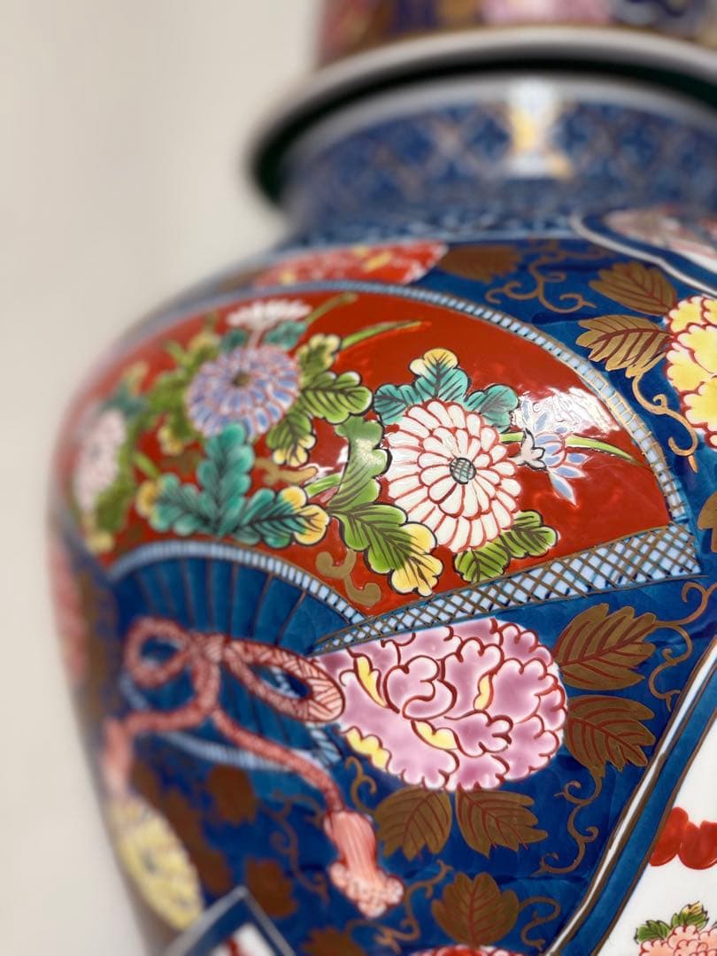 T18 豪華 有田焼 染錦「夢右衛門」沈香壺 高さ118㎝ 伊万里焼 インテリア