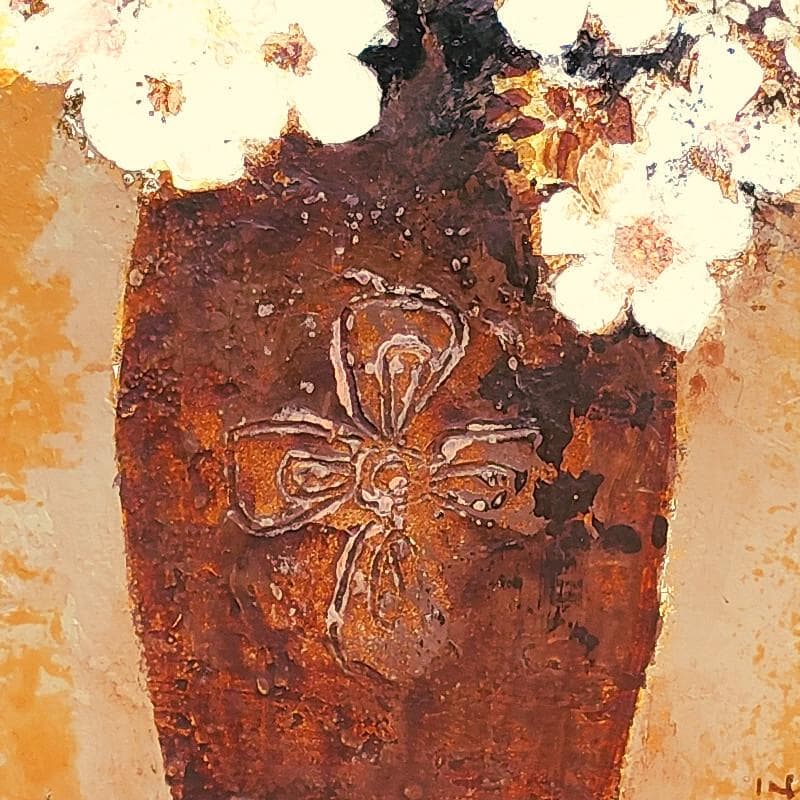 ☆ 稲垣 昌紀 ☆「白い花」　油絵　F4号 未使用！