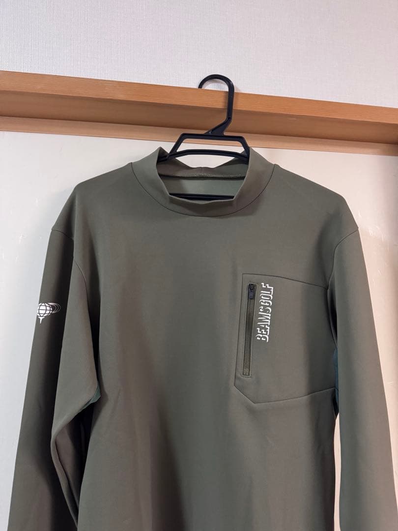 ビームスゴルフ　ポケット付き 鹿の子ダンボール モックネックシャツ