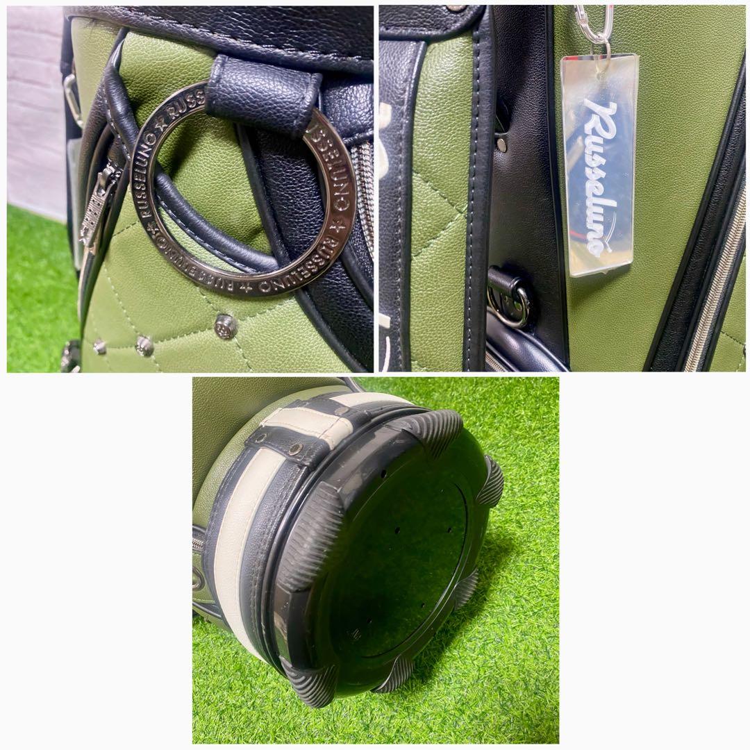 ラッセルノ ルチャマスク キャディバッグ グリーン カーキ 緑 ゴルフ メンズ