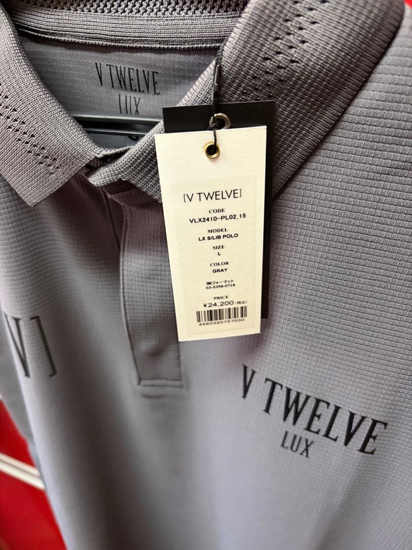 新品タグ付】V12 LUX ゴルフ ポロシャツ L グレー ヴィ・トゥエルヴ