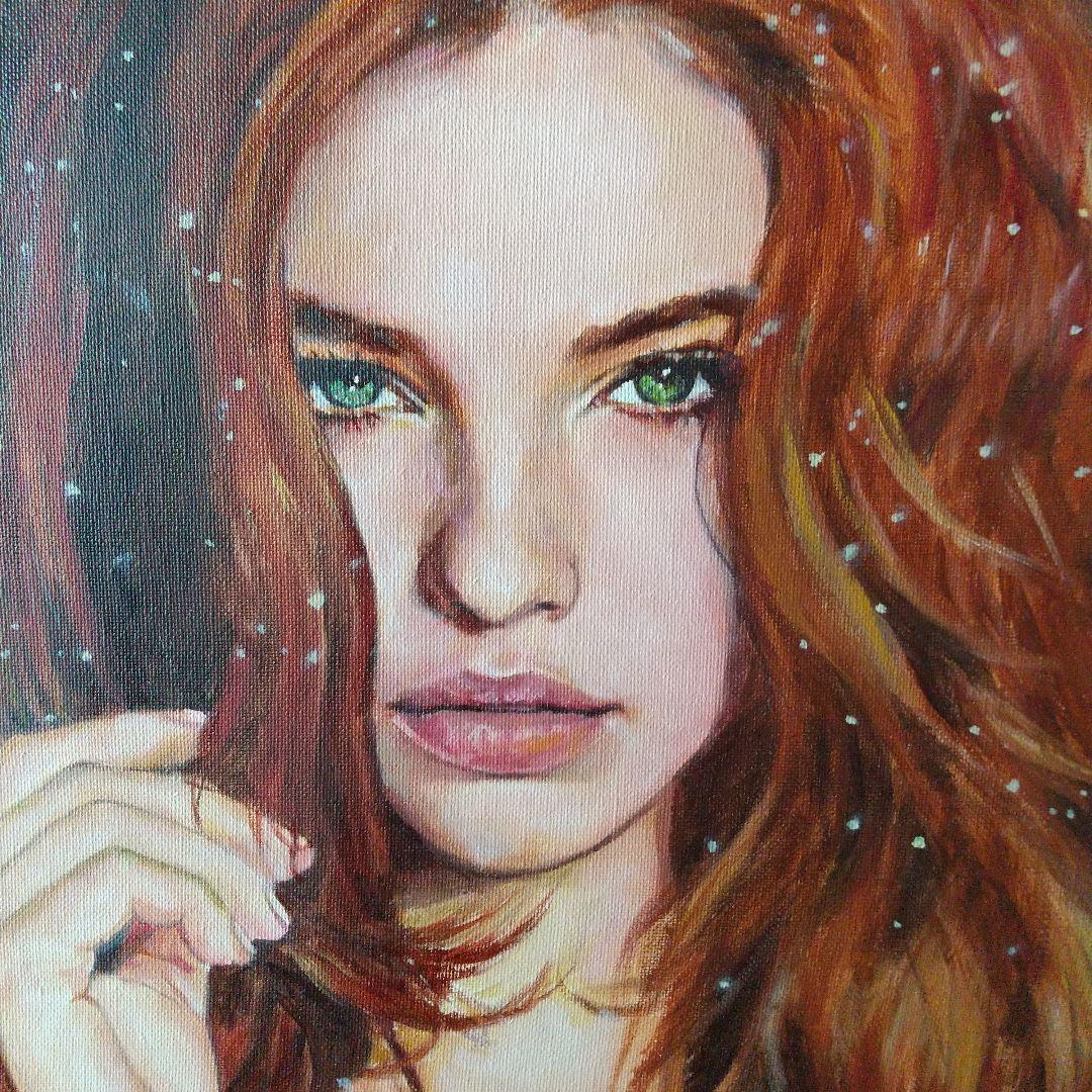 女性の肖像 油彩画 8号 F8 油絵 人物画#6