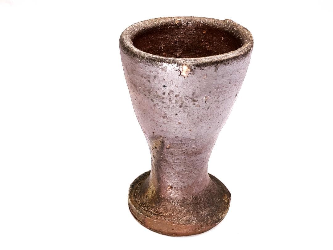 【 和仁正興（栄光）作 馬上杯 】　備前　共箱付　未使用　松坂屋共シール