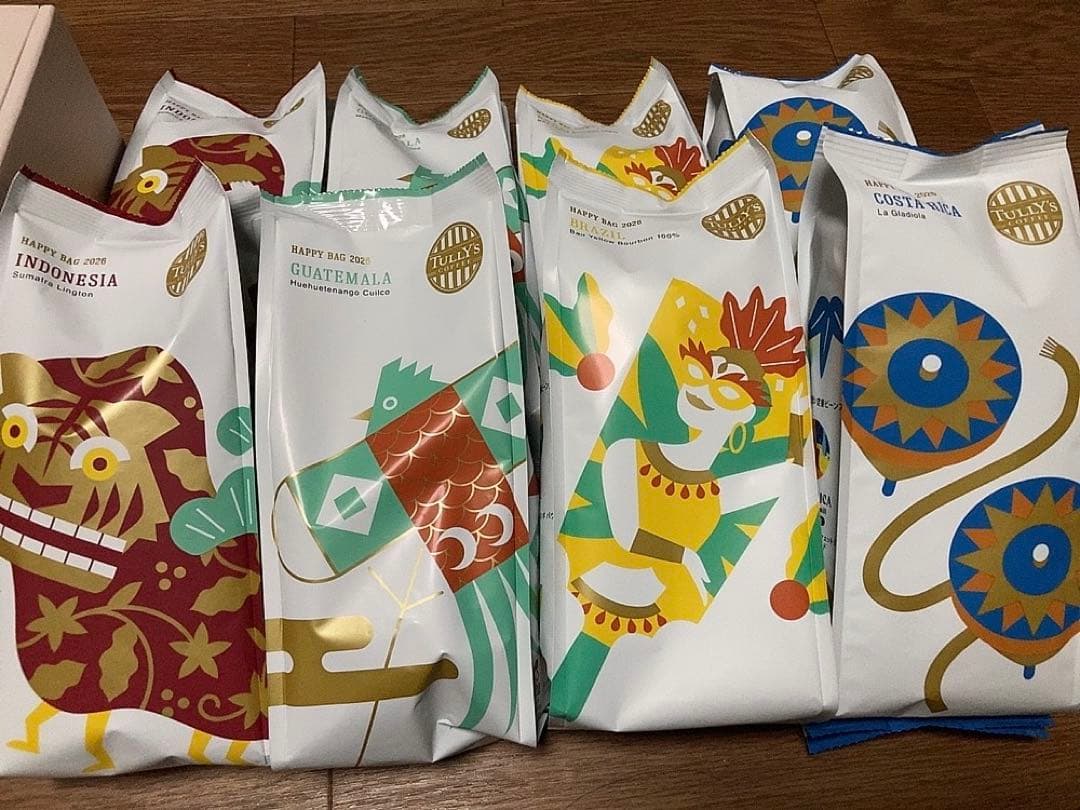 【新品未使用】タリーズハッピーバッグ　2026 コーヒー豆、粉、耐熱ガラスポット