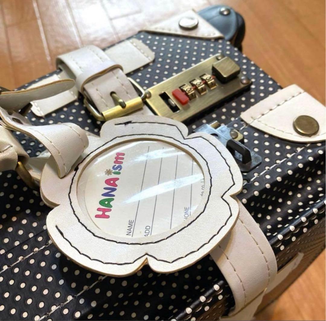 ゴスロリータメイドキャリーバッグ黒白ドットキャリーケース旅行バッグS機内持ち込み