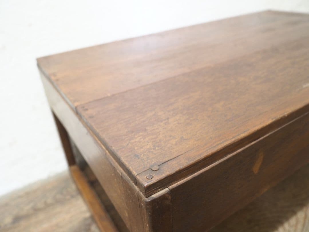 1208　アンティーク　文机　ローテーブル　座卓　ちゃぶ台 レトロ　展示台　引出