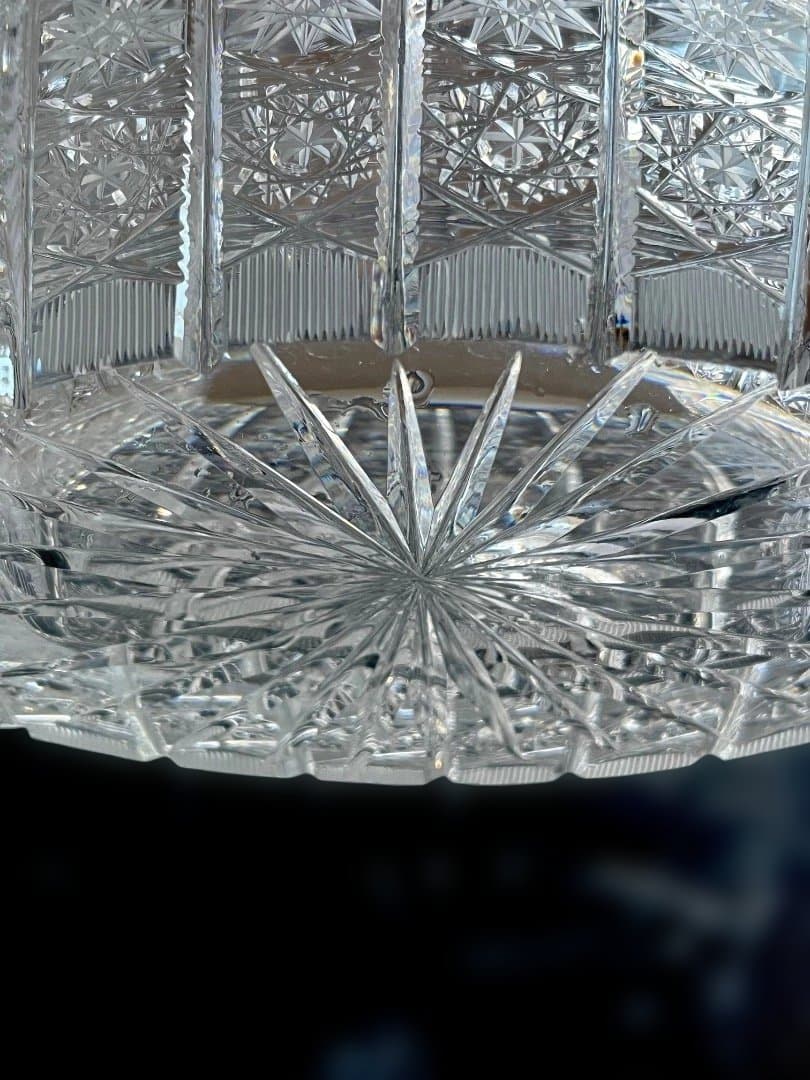 チェコ製 1970年代 ボヘミア ヴィンテージ クリスタル 花器