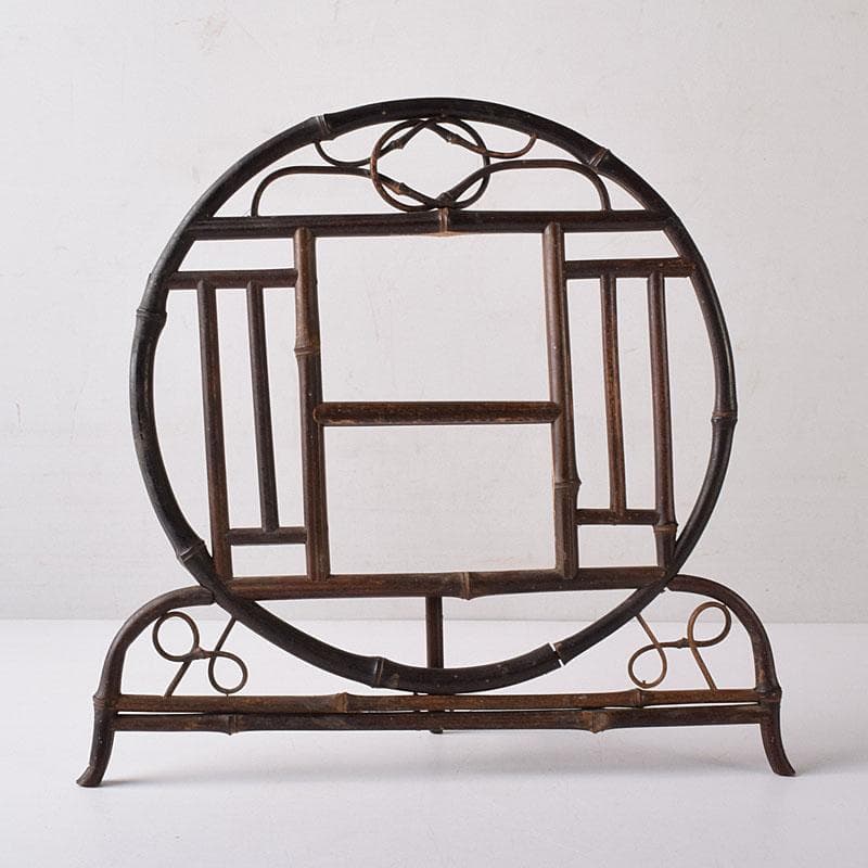 中国　古竹細工　硯屏　床飾　C　R8350