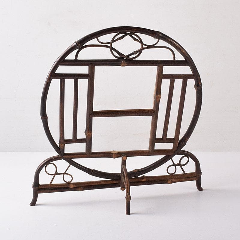 中国　古竹細工　硯屏　床飾　C　R8350