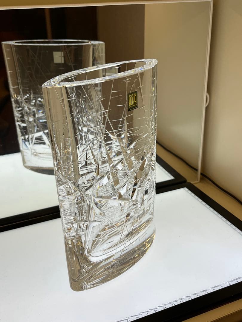 HOYA クリスタル　佐々文夫　最高級　花瓶　フラワーベース　工芸品　中古品