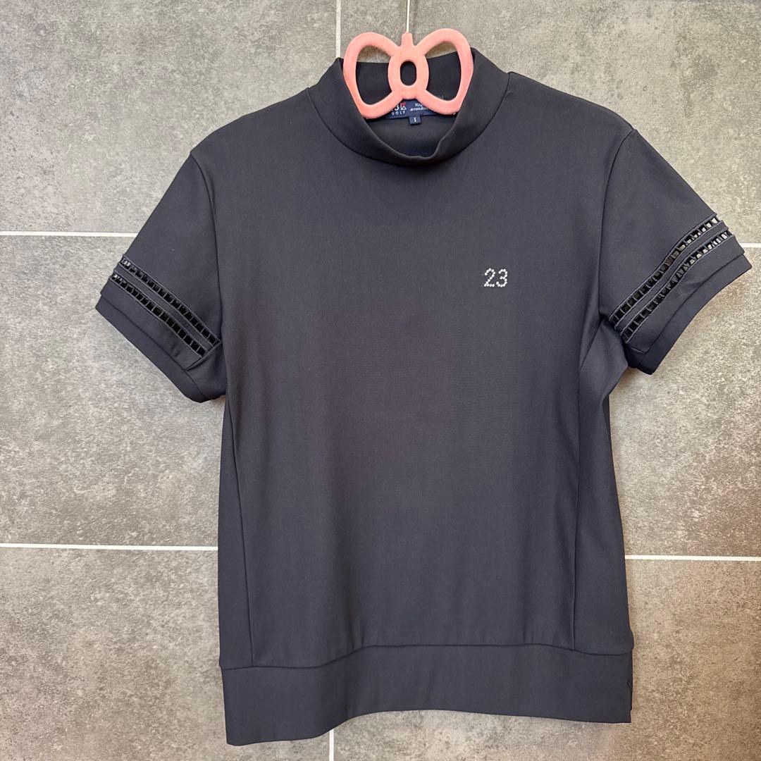 【超美品】 23区ゴルフ ロゴポロシャツ イエロースカート ゴルフウェア