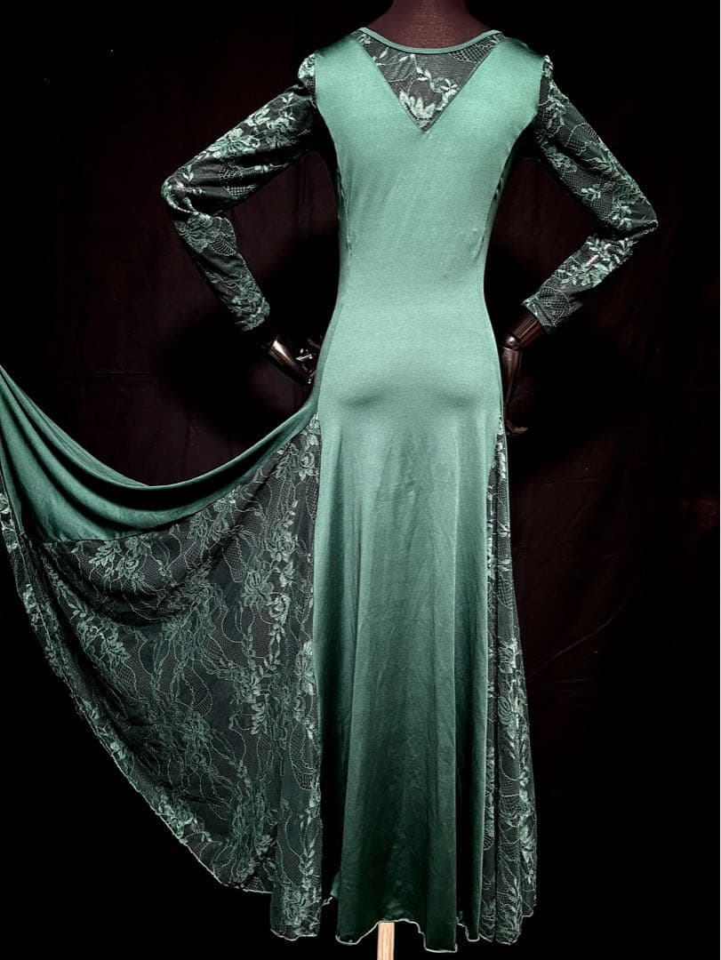 社交ダンス★ジャンティGH ドレス★ビリヤードグリーン★サイズM★新品未使用品