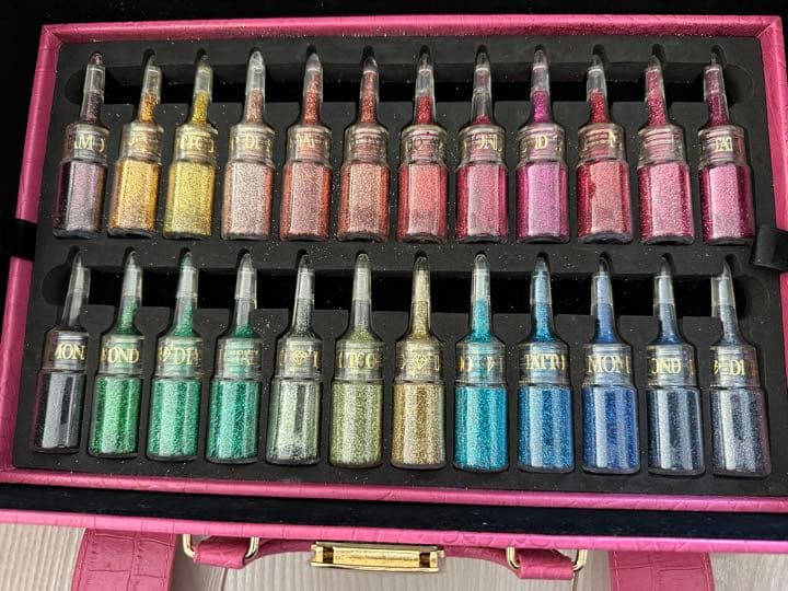 ボディージュエリー【美品グリッター65色＋ステンシルシール＋筆＋リムーバーセット