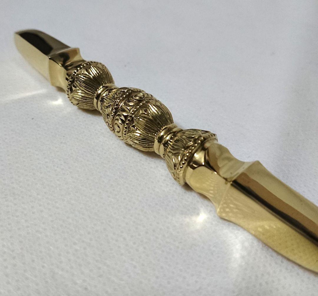 ✶金属工芸品✶金剛杵 独鈷杵 真鍮製 磨き 京都 高級品 仏具・法具・仏教・密教