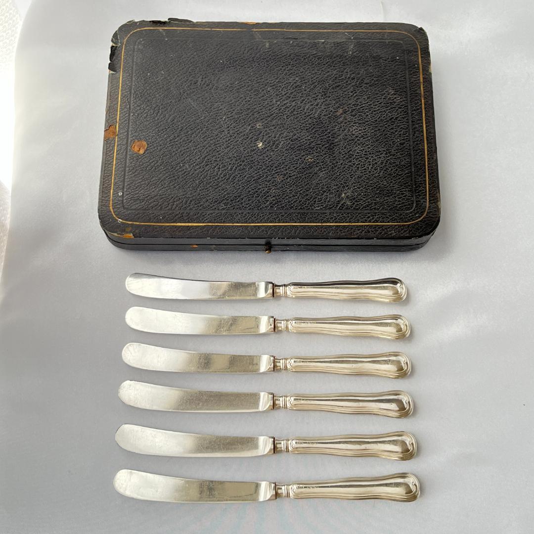 【Mappin & Webb】【純銀ハンドル】 ティーナイフ 6本 ケース