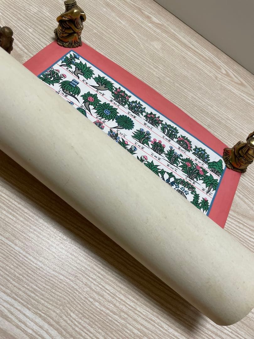 《 チベット密教　1点物 》 手描き　曼荼羅　メディシンタンカ　薬草　仏教　密教