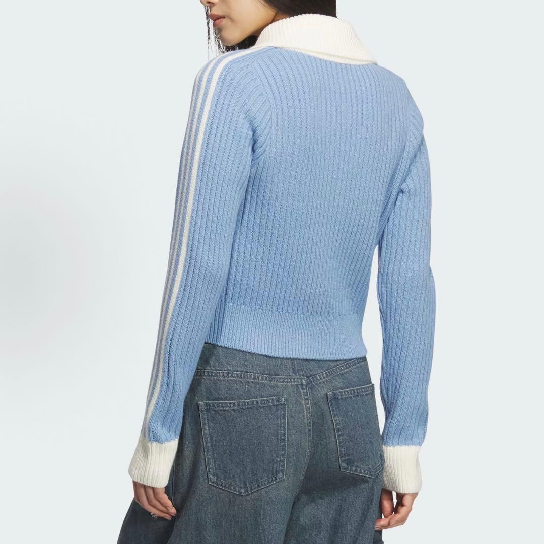 海外限定M Adidasジップアップ ニットジャケット KF0719