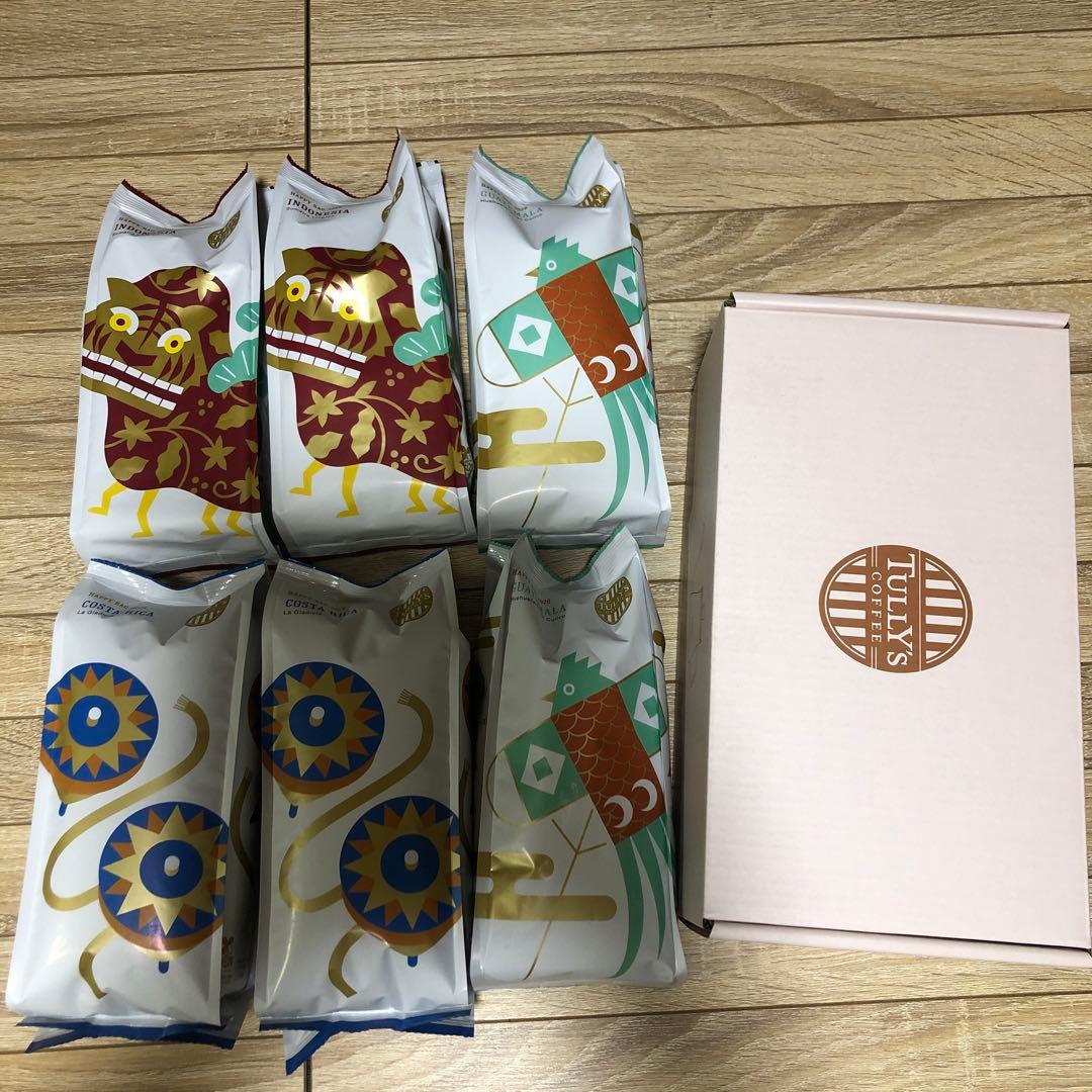 タリーズ　コーヒー豆　１４０g × ６袋　＆　ガラスポット