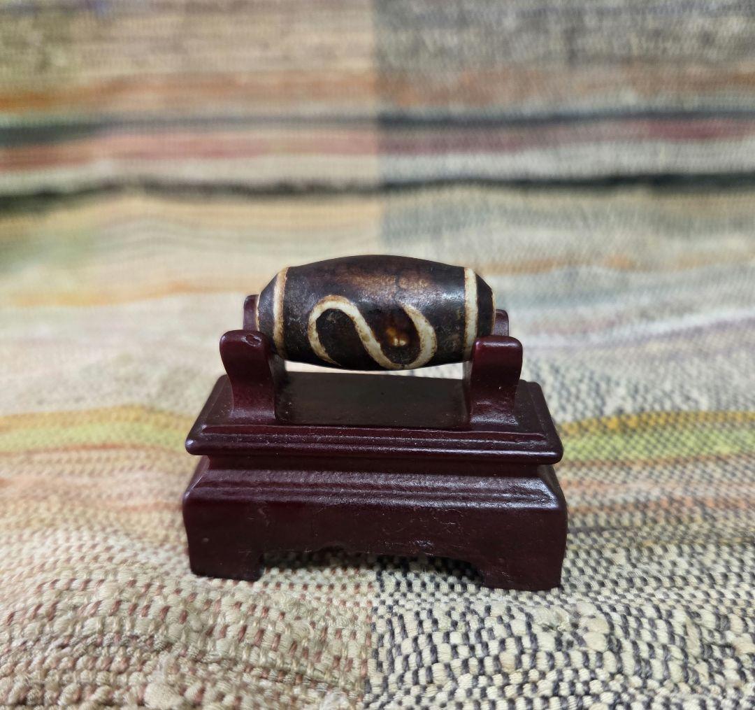 883　天珠　金銭鈎天珠　浮き彫り　貴重　珍品　dzibeads！