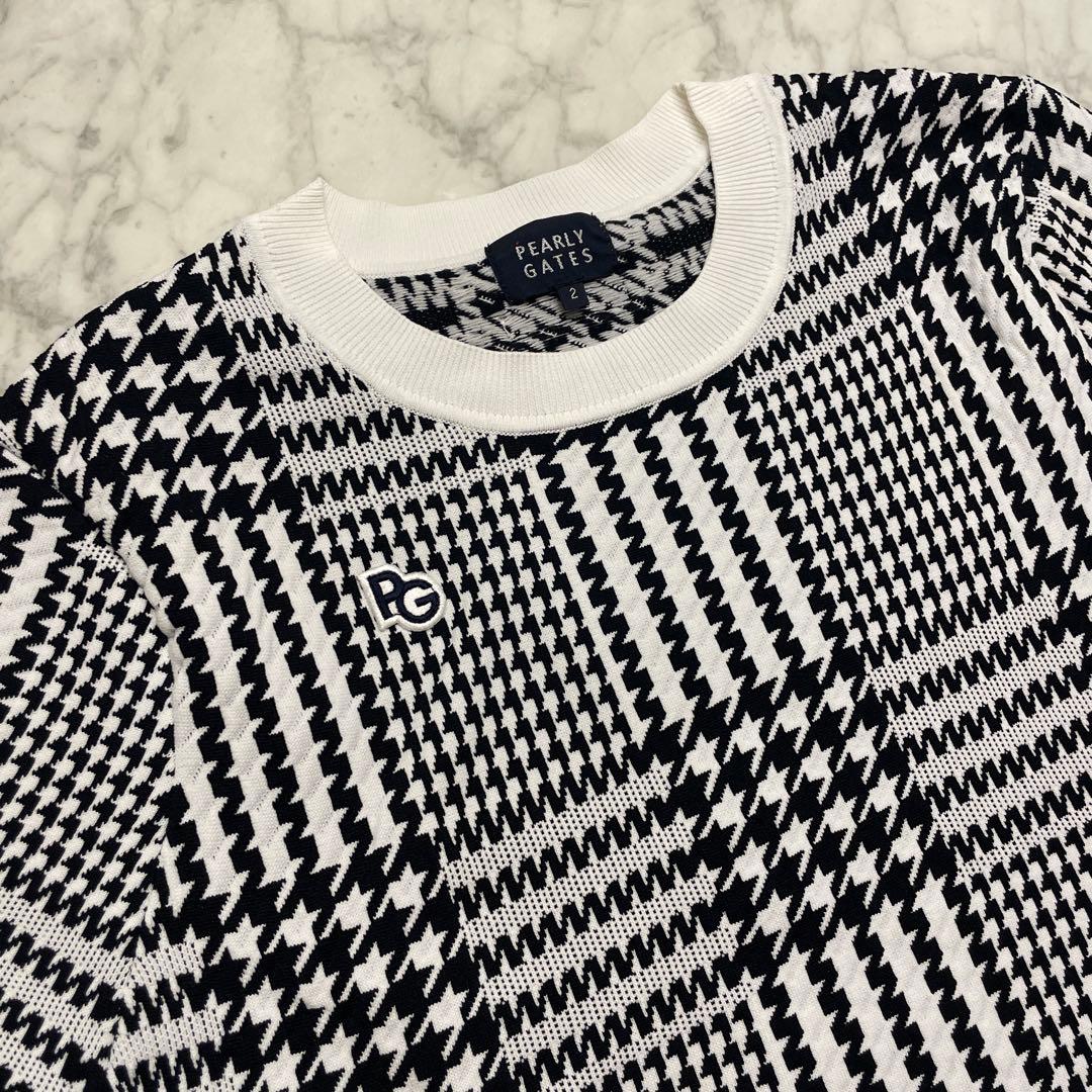 新品同様　PEARLY GATES グレンチェック　春ニットセーター