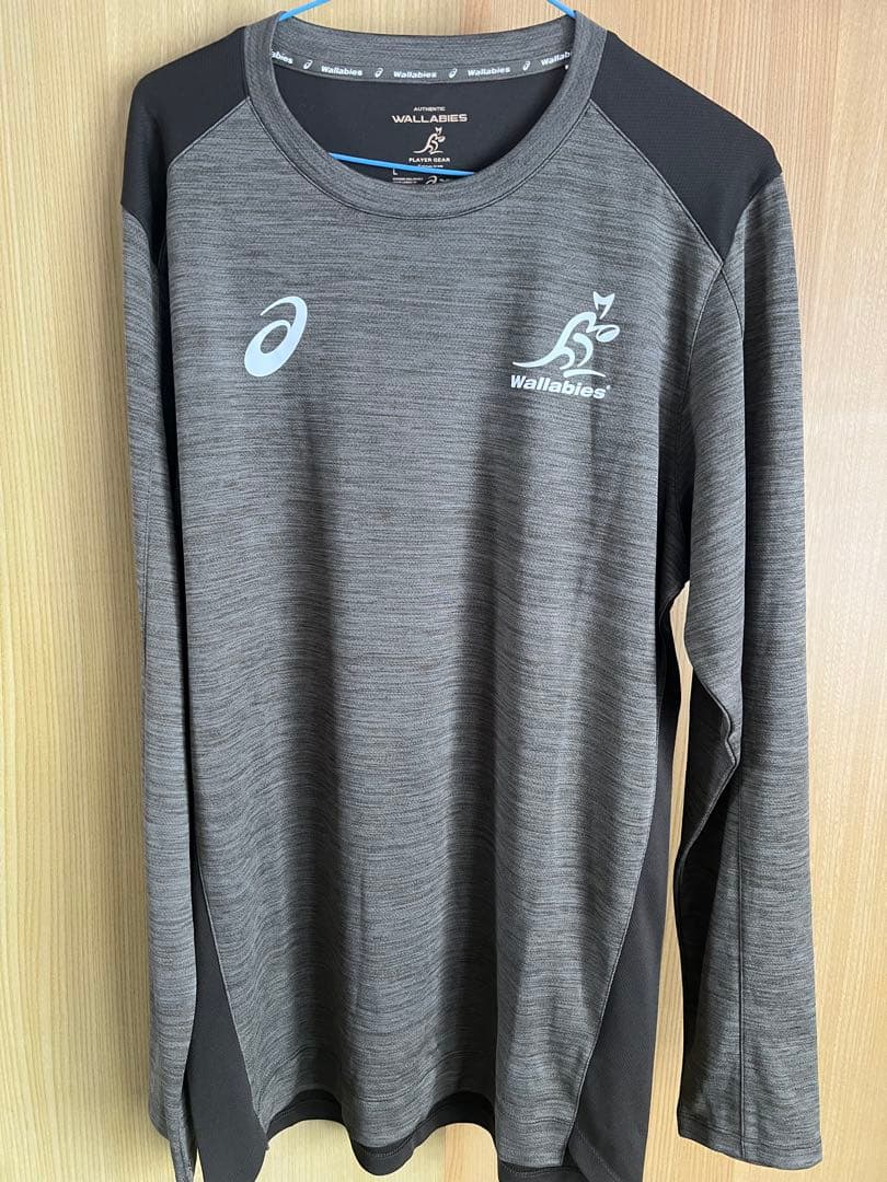ラグビー オーストラリア ワラビーズ ロングTシャツ 海外Lサイズ asics