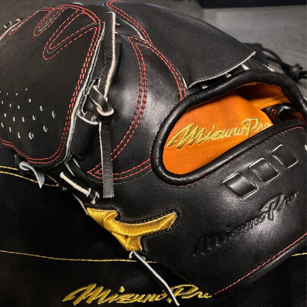 ミズノプロ キップ革 一般 大人用 硬式 左 投手 野球 グローブ グラブ 良品