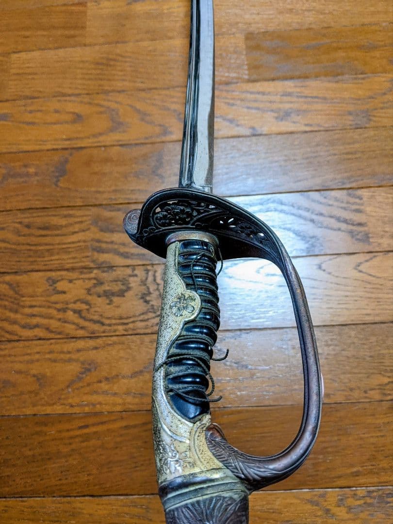 【当時物】旧日本軍 帝国陸軍 軍刀 指揮刀 模造刀 模造刀身 サーベル型95cm