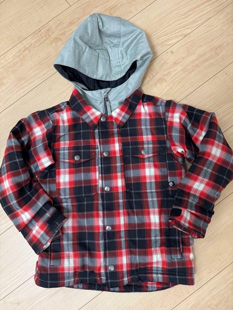 Burton チェック柄ジャケットとスノーボードパンツセット グローブ付き