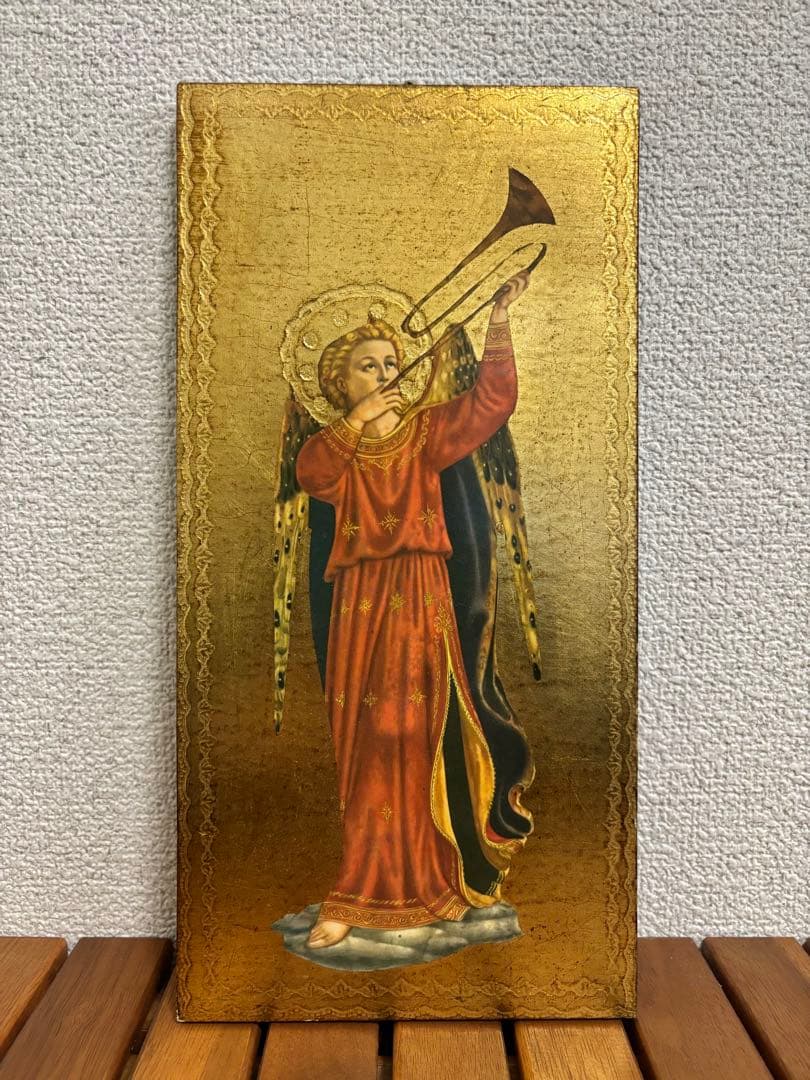 【30cm】 3枚セット ヴィンテージ イコン画 イタリア 木製画 宗教画 板画