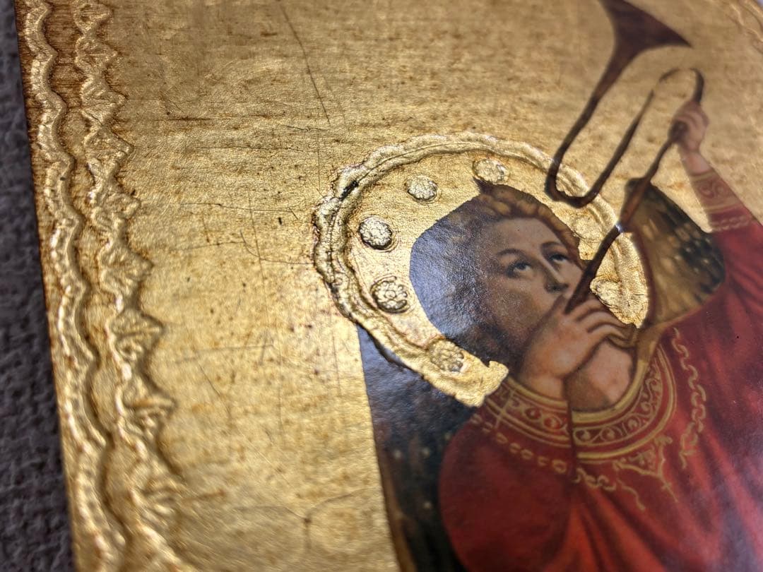 【30cm】 3枚セット ヴィンテージ イコン画 イタリア 木製画 宗教画 板画