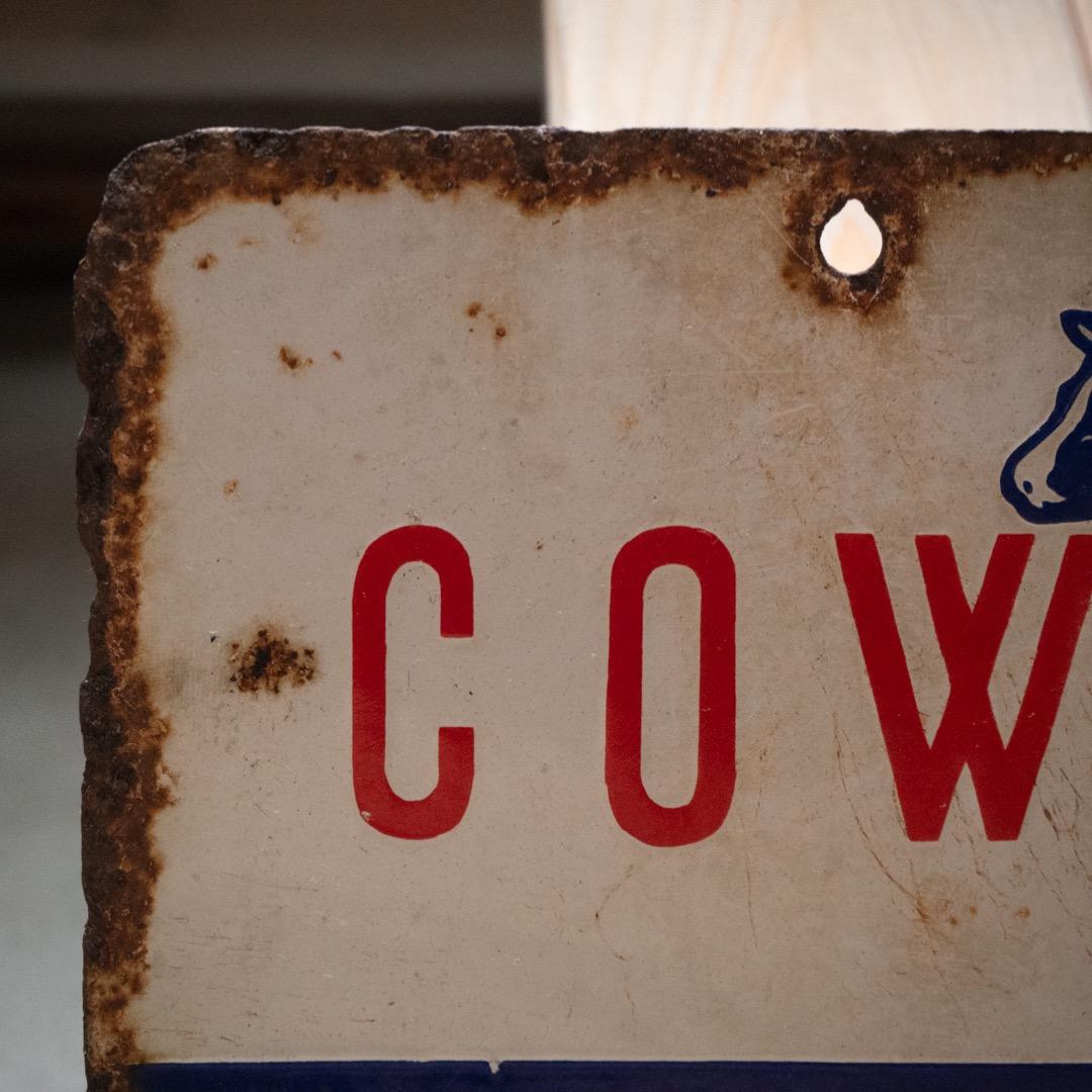 昭和レトロ ３枚 大型 ホーロー看板 牛乳石鹸 & シルバー編機 & サンスター