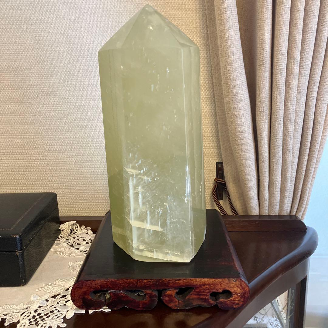 黄水晶　原石　石柱