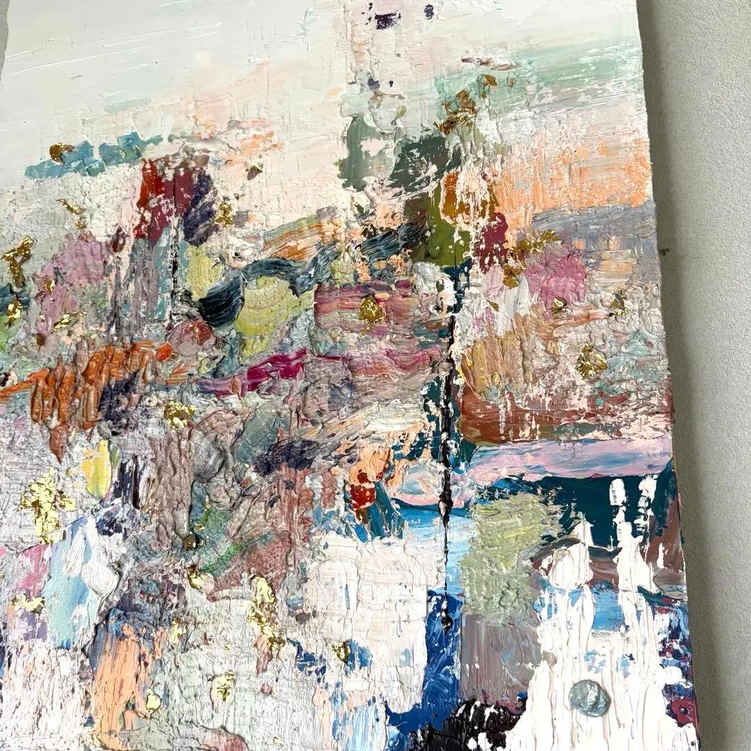 油絵　油彩　抽象画　絵画　現代アート　1点もの　アート作品　原画　金箔装飾