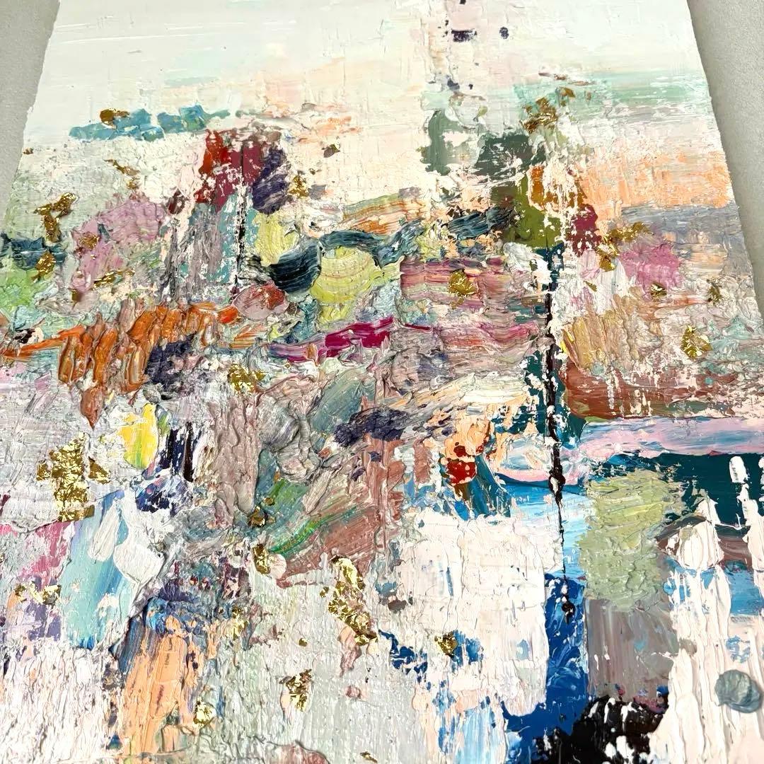 油絵　油彩　抽象画　絵画　現代アート　1点もの　アート作品　原画　金箔装飾