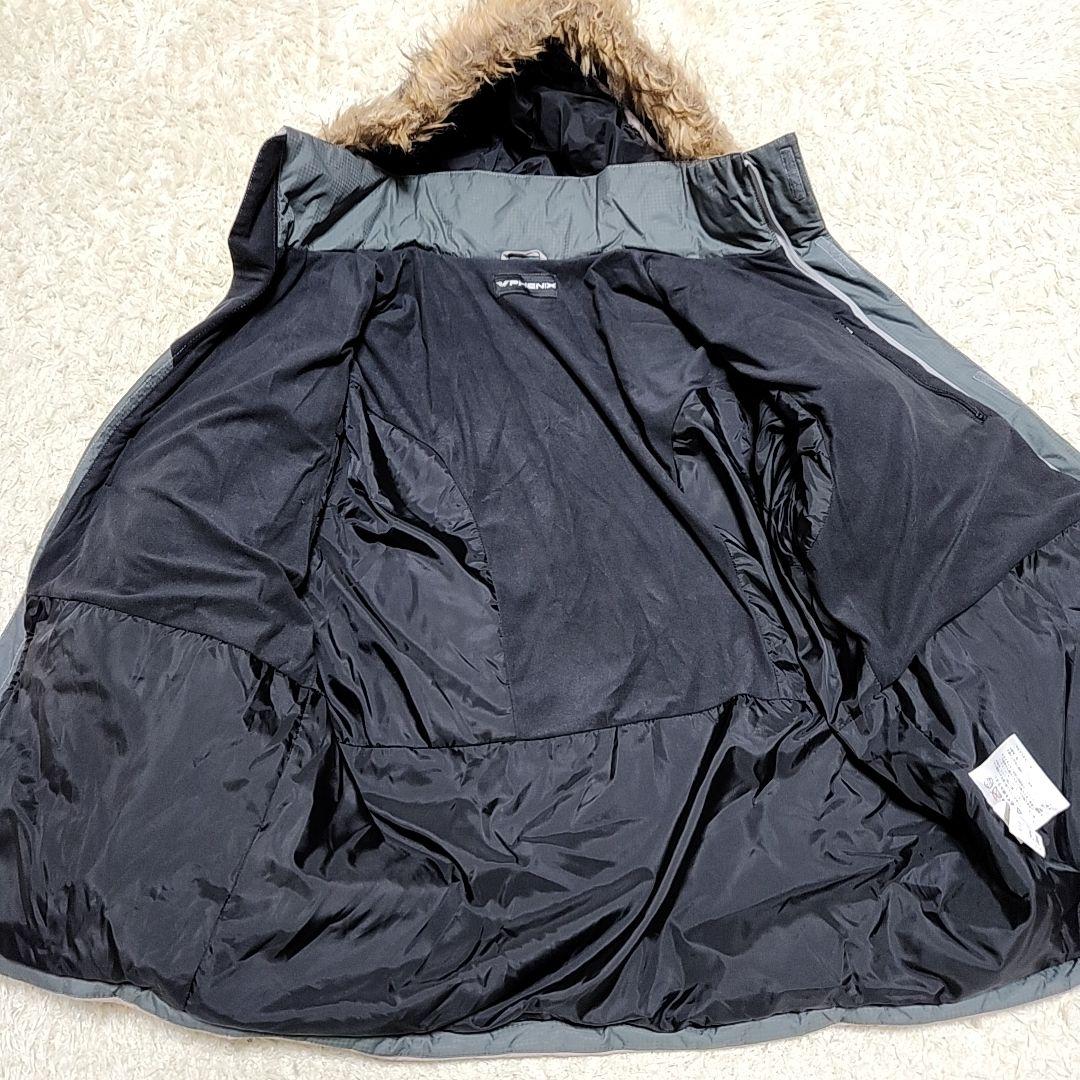 フェニックス ファー取り外し可フード付き スキーウェア 上下セット グレー系